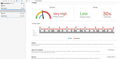 iPad Energy impact for WLAN interface