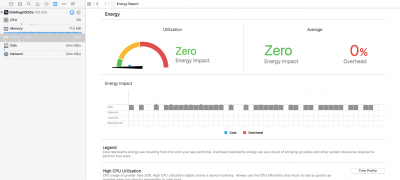 iPad Energy impact for Bluetooth Low Energy interface