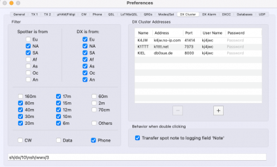 CLUSTER SETTINGS
