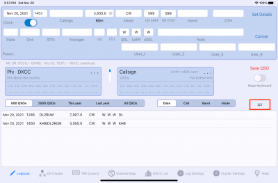 Number of  shown and total QSOs are visible in the next version.